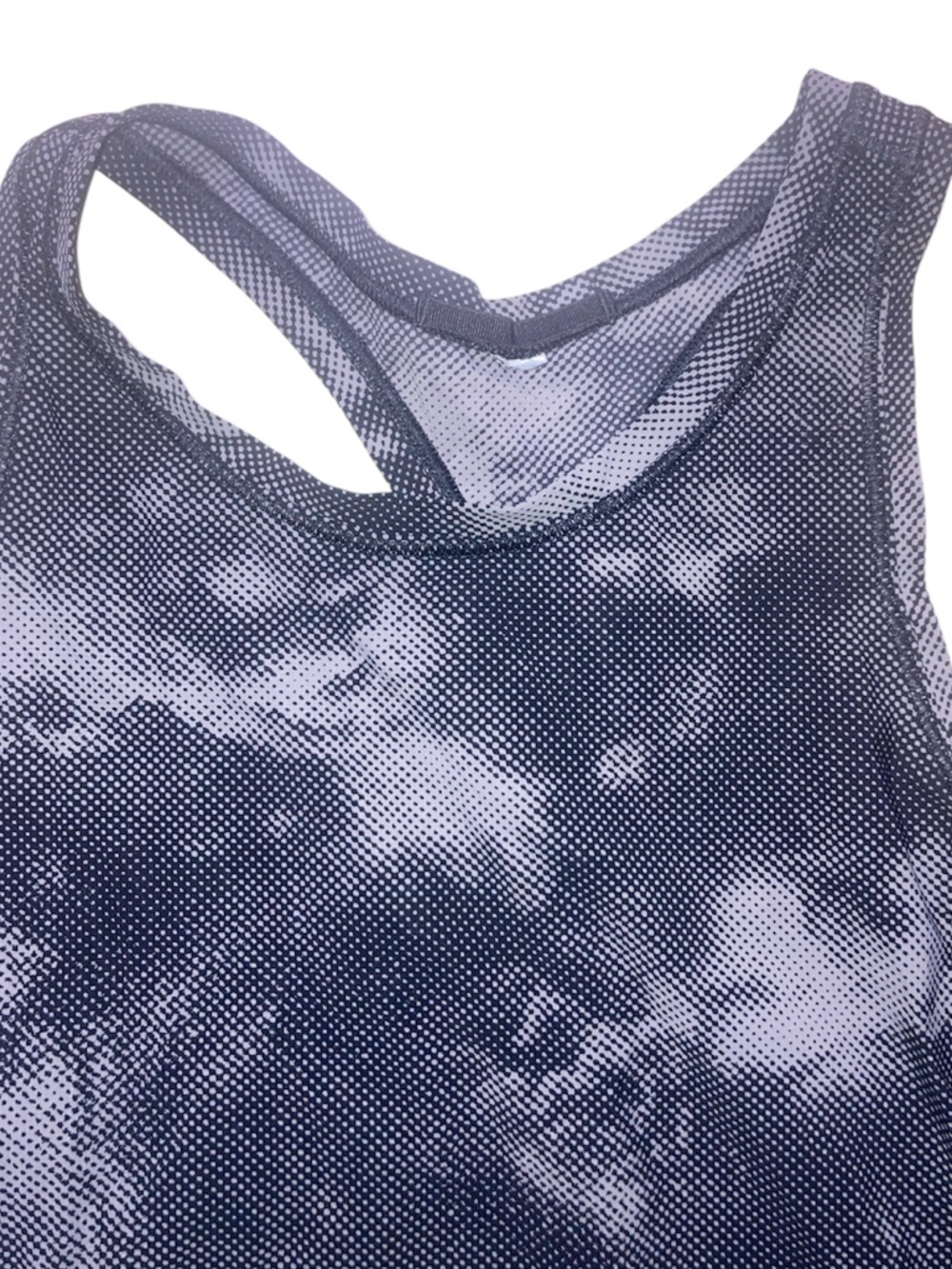 Athletica Black and White Tie-Dye Racerback Tank - Picture 3 of 5